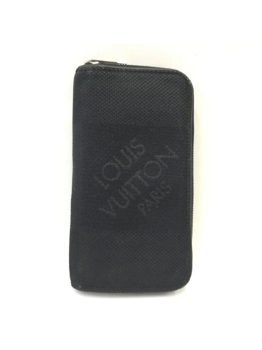 Louis Vuitton Damier Geant Portefeuille Longippe Zip Around Wallet Black